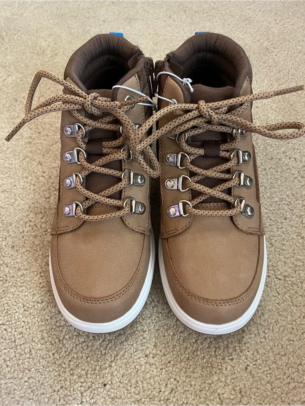 Cat & Jack Tan/Brown High-Top Lace-Up Kids Boots